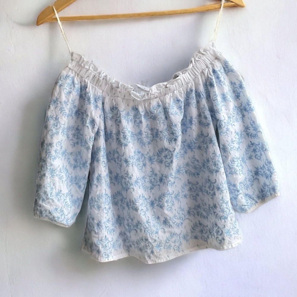 Mami White Embroidered Off The Shoulder Top (S)​